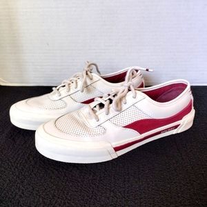 Sperry Top-Sider Soletide Retro Sneakers Women 9 Perforated White Burgundy
